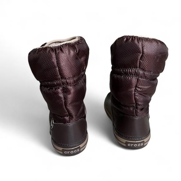 Crocs Crocband Winter Puff Boots Puffer Brown Adjustable Womens Size US 7 - Picture 4 of 8